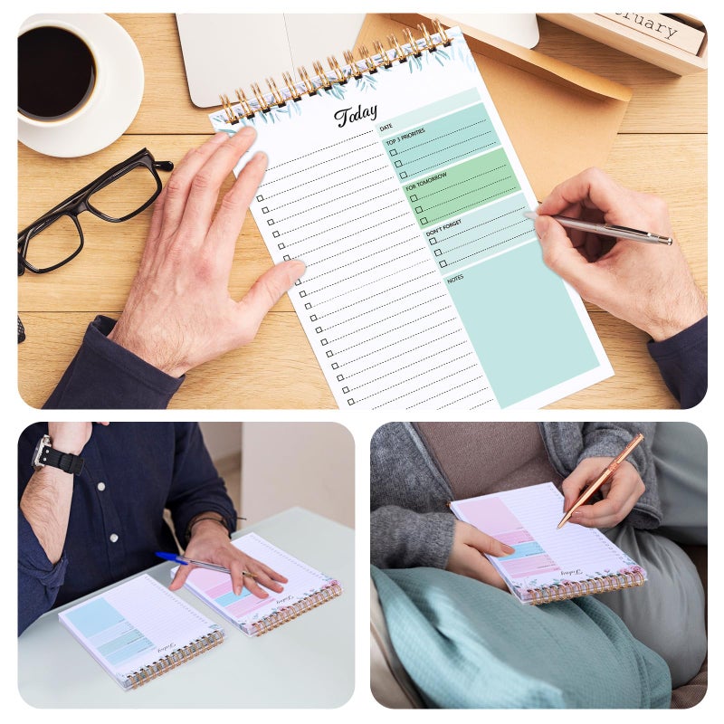 thboxes 2 حزم للقيام قائمة المفكرة، 104 صفحة للقيام قائمة دفتر A5 غير مؤرخة مخطط يومي المفكرة مع قائمة المهام اللوازم المدرسية مكتب المنزل - Image 5